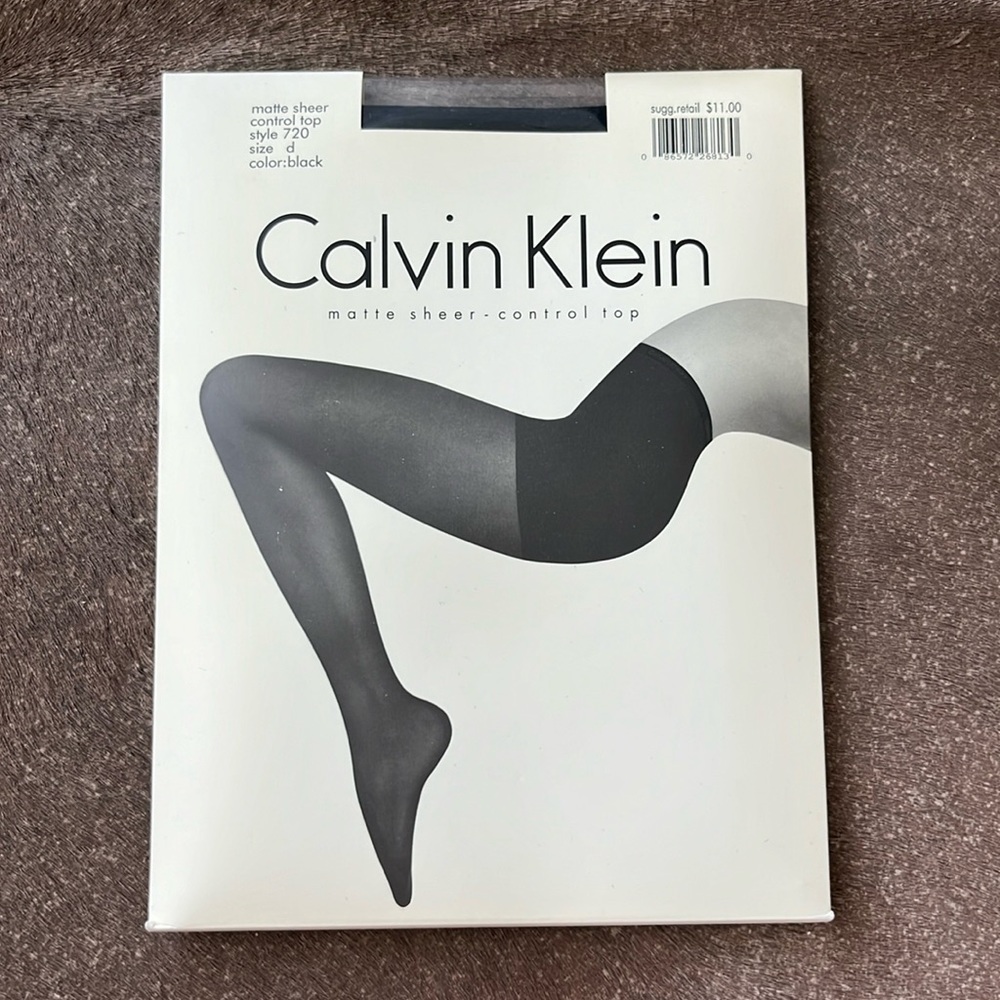 Calvin Klein Matte Sheer Control Top Tights Pantyhose Black D